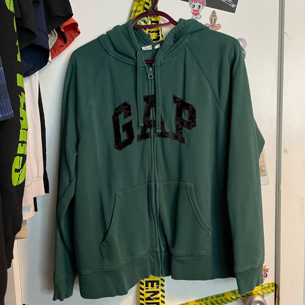 Green velvet GAP zip up!